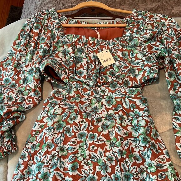 NWT - Free People Jael Printed Mini Dress  - Size small - Picture 1 of 4